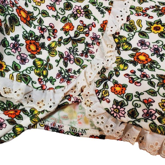 VTG 60s/70s Sears Skirted Swimsuit Womens 14/36 Spaghetti-Strap One-Piece Floral - Picture 3 of 7